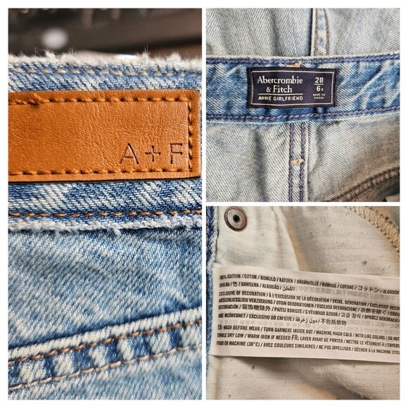 Abercrombie and Fitch Annie Boyfriend Distressed Jeans Women Size 6/28 Regular - Picture 7 of 7